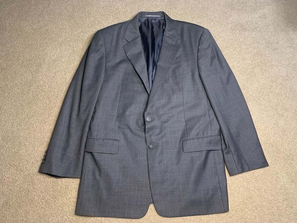 Hickey Freeman Loro Piana Tasmanian Super 120s Blazer Pinstripe Gray Men’s 44R